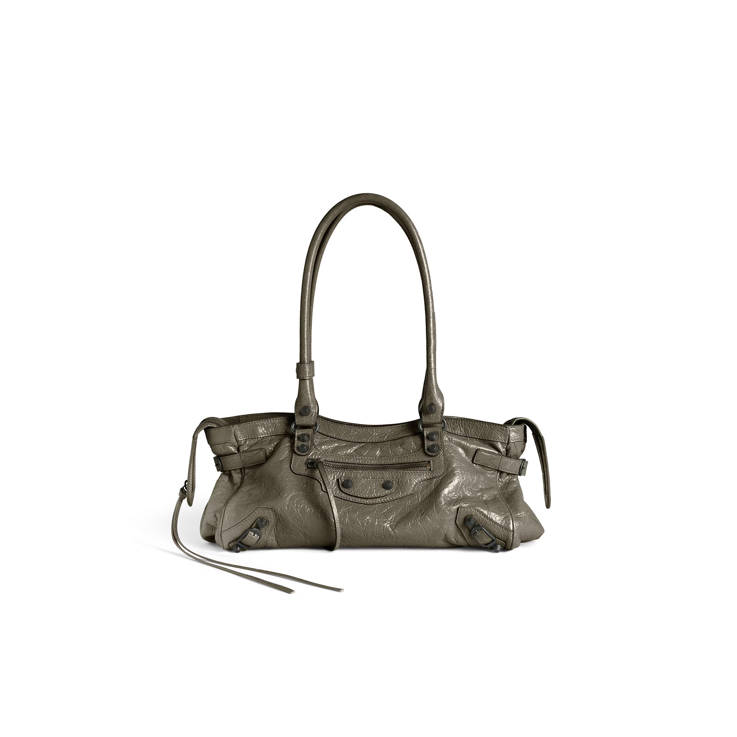 BALENCIAGA WOMEN'S LE CITY BAG EAST-WEST IN ARMY GREEN 8457042ABEK3258 (39.8*17.7*14.9cm) BALENCIAGA WOMEN'S LE CITY BAG EAST-WEST IN ARMY GREEN 8457042ABEK3258 (39.8*17.7*14.9cm)